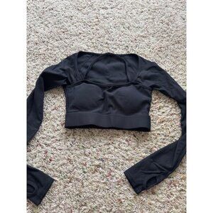 Unbranded Black Women's Long Sleeve Padded Athletic Top Size XS